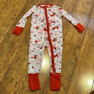 Little Sleepies discontinued Pink Furever Valentine zippy